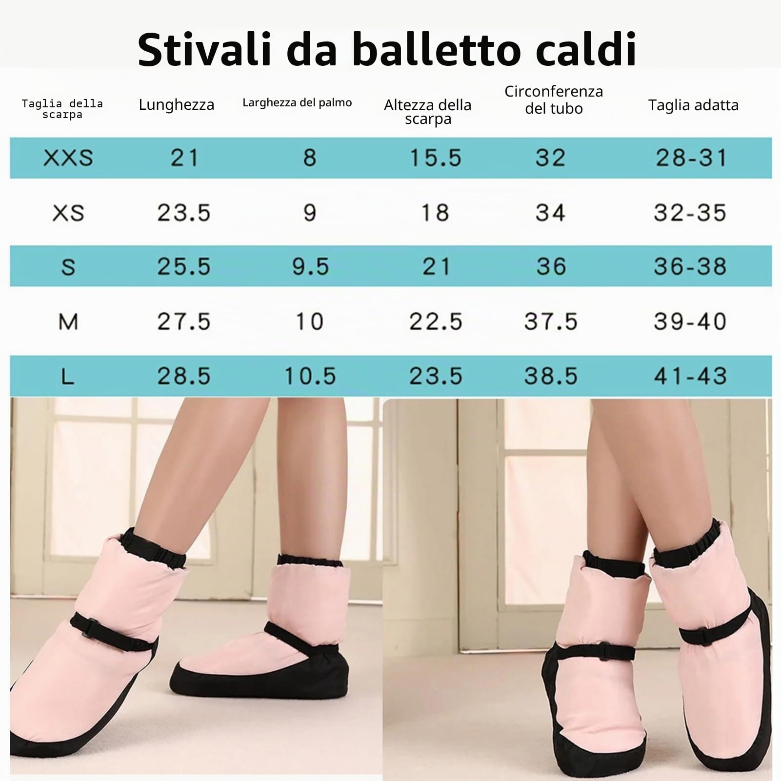 KAISUN Stivale Balletto, Warm Up Bootie, Scarpe da Ballo Donna, Dance Stivali Ballo Caldo Stivali Invernali Scarpe Allenamento Riscaldano(Rose,M(39-40))