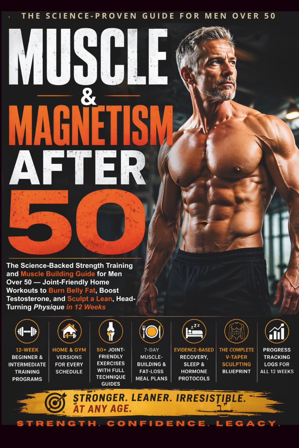 MUSCLE & MAGNETISM AFTER 50: The Science-Backed Strength Training and Muscle Building Guide for Men Over 50 — Joint-Friendly Home Workouts to Burn ... a Lean, Head-Turning Physique in 12 Weeks