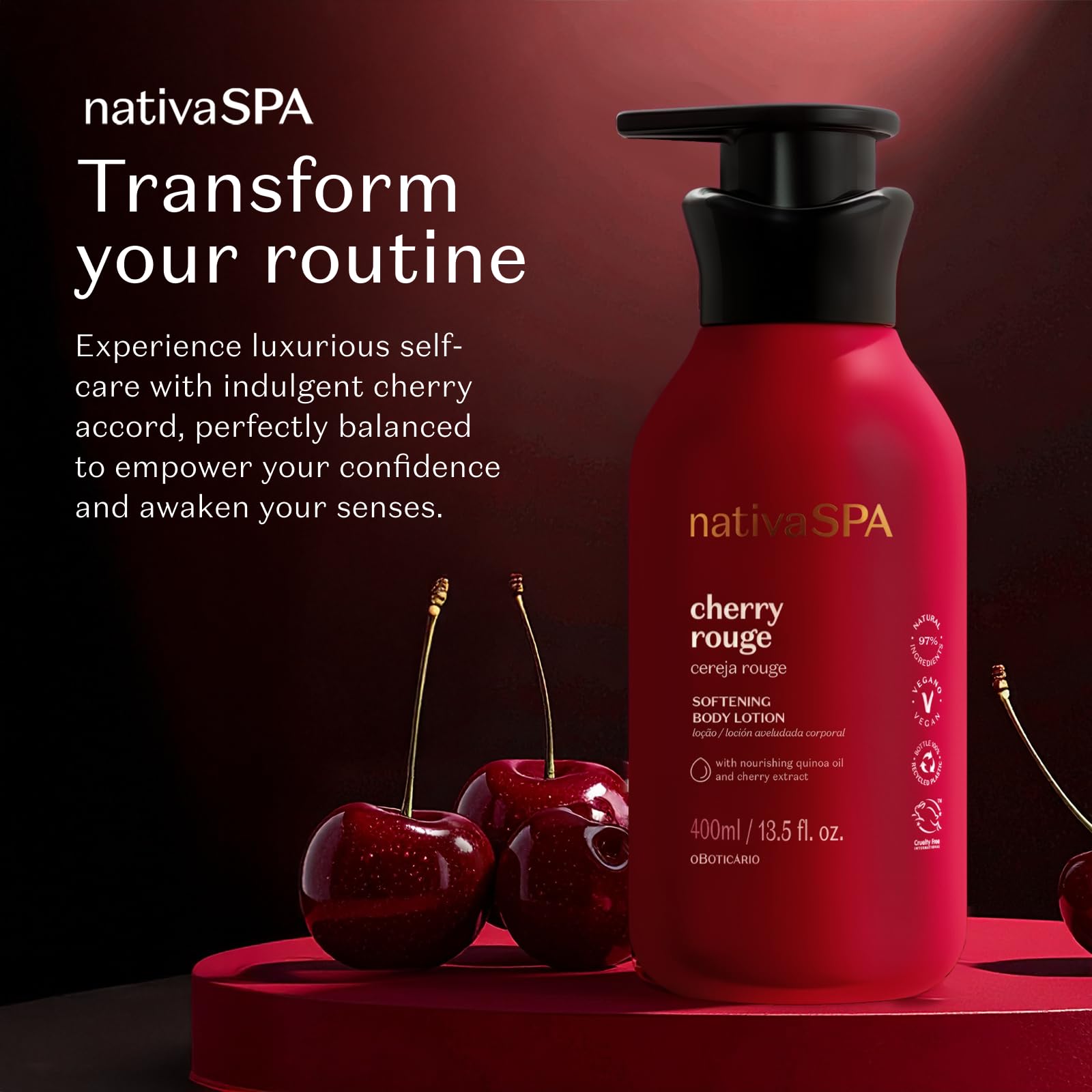 Amazon.com : O Boticário Nativa SPA Cherry Rouge Velvety Body