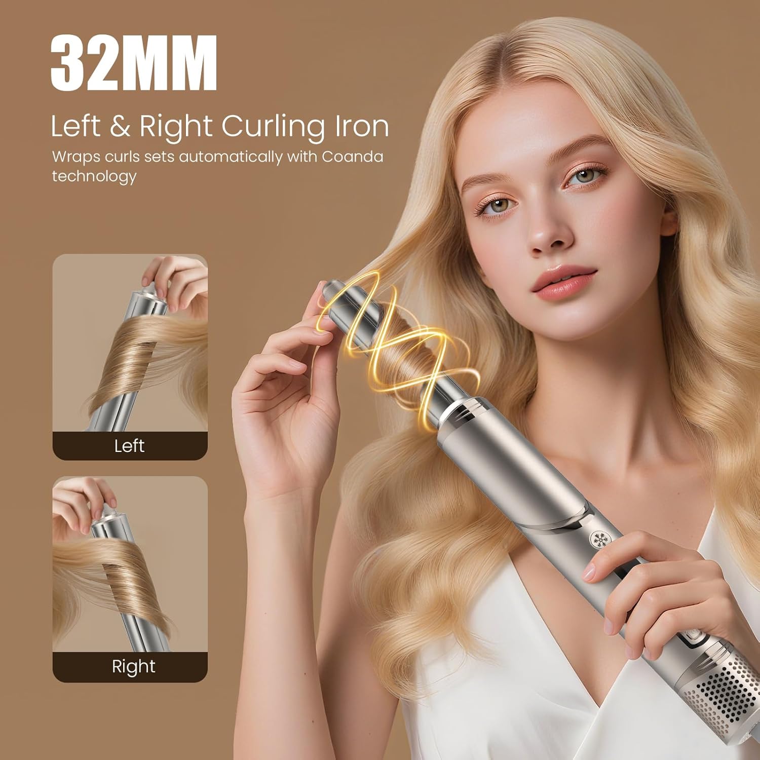 FRANO Hot Air Styler & Blow Dryer Brush 8-in-1, Ionic Hair Styler for Volumizing, Curling, Straightening, Fast Drying with Auto-Wrap Curlers, Frizz-Free & No Heat Damage, Ideal Gift for Women - Image 3