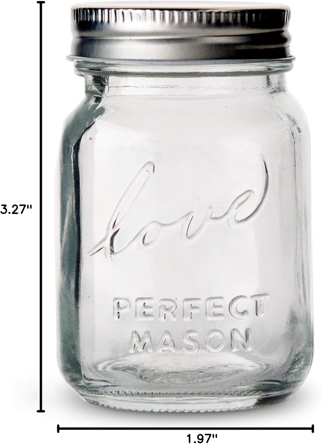 WEDDINGSTAR Mini Love Mason Jar with Lid - 6 Pack