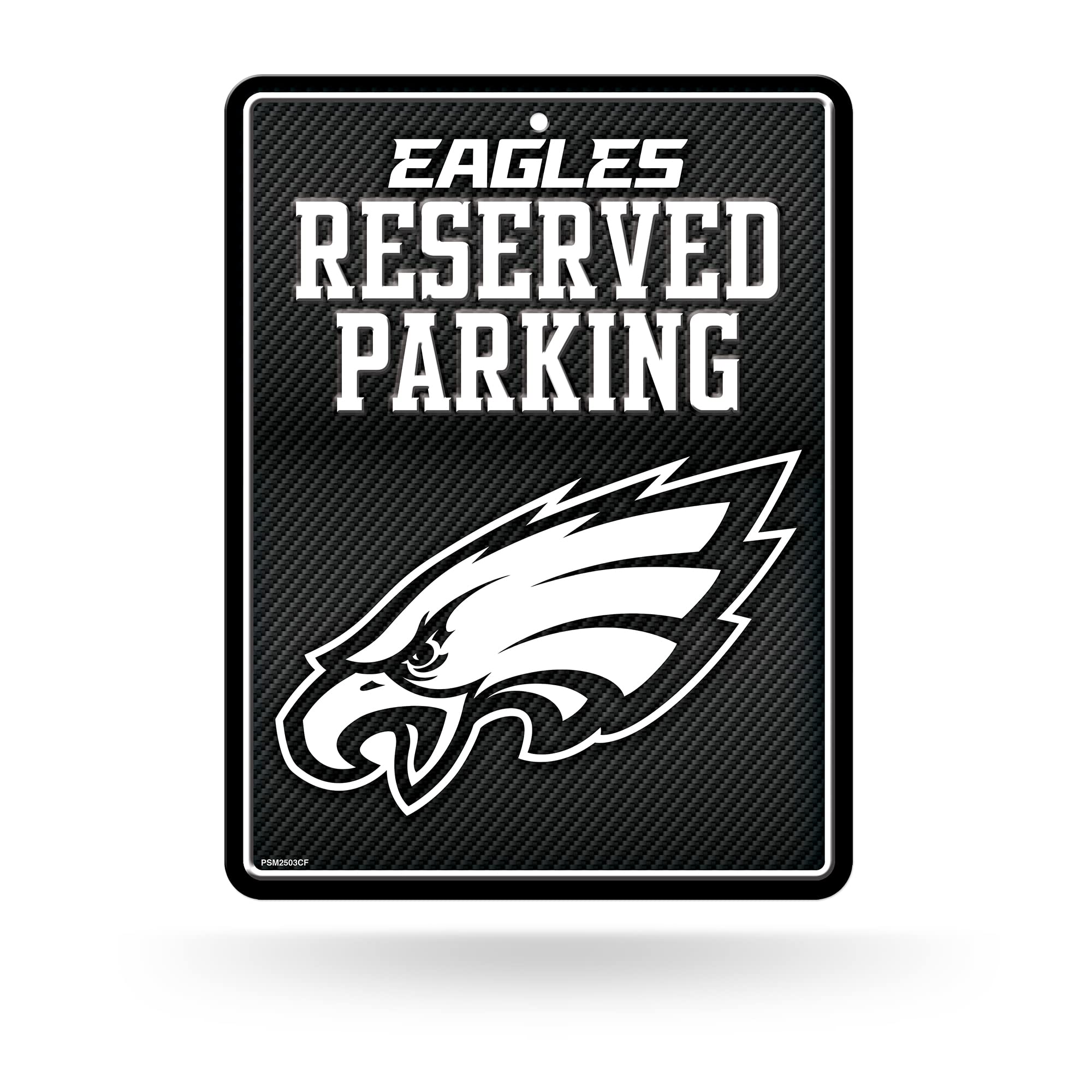 Rico Industries NFL Football Carbon Fiber 8.5" x 11" Carbon Fiber Metal Parking Sign - Great for Man Cave, Bed Room, Office, Home Décor