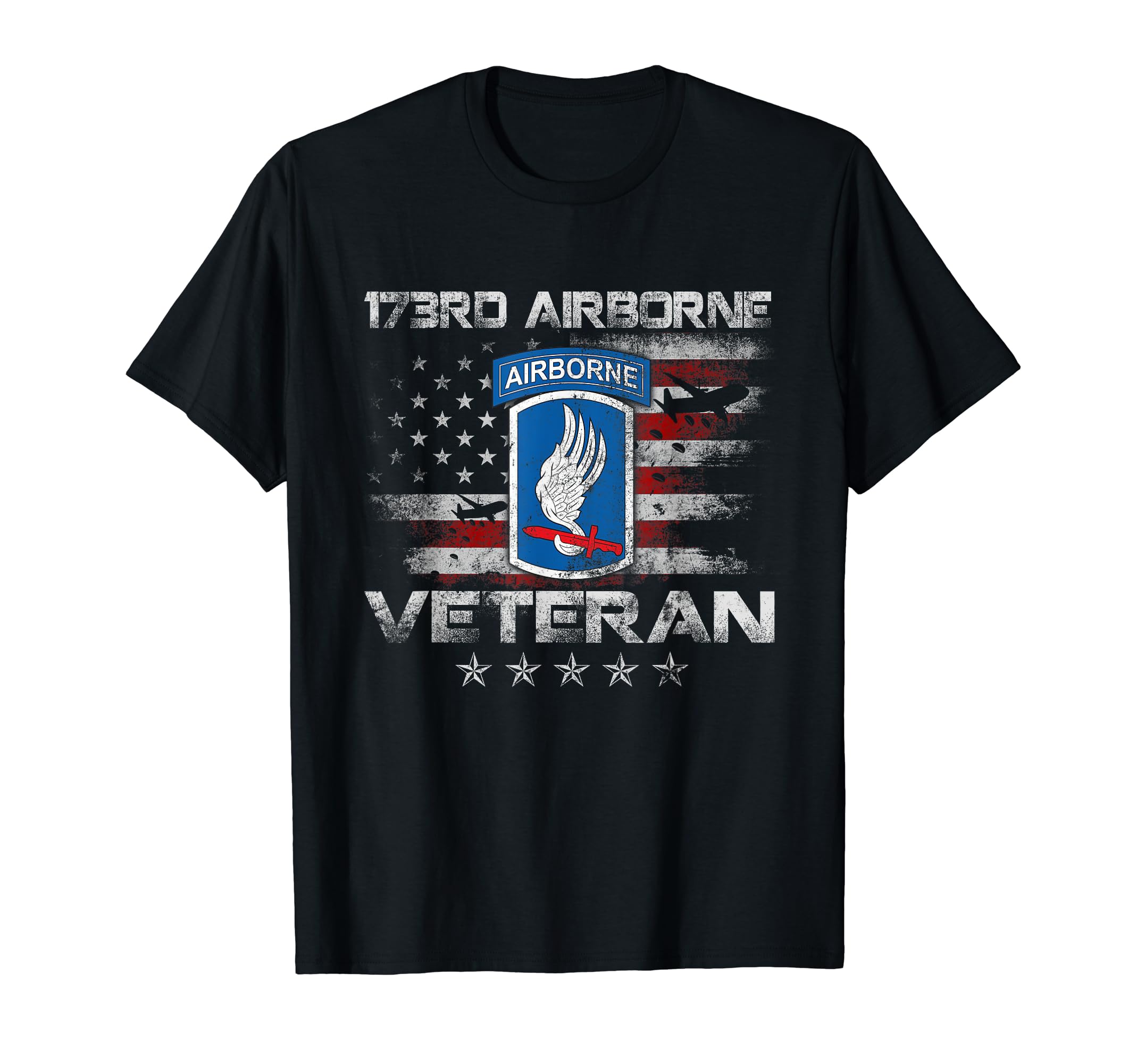 U.S Army 173rd Airborne Division Veteran Flag Vintage Mens. T-Shirt