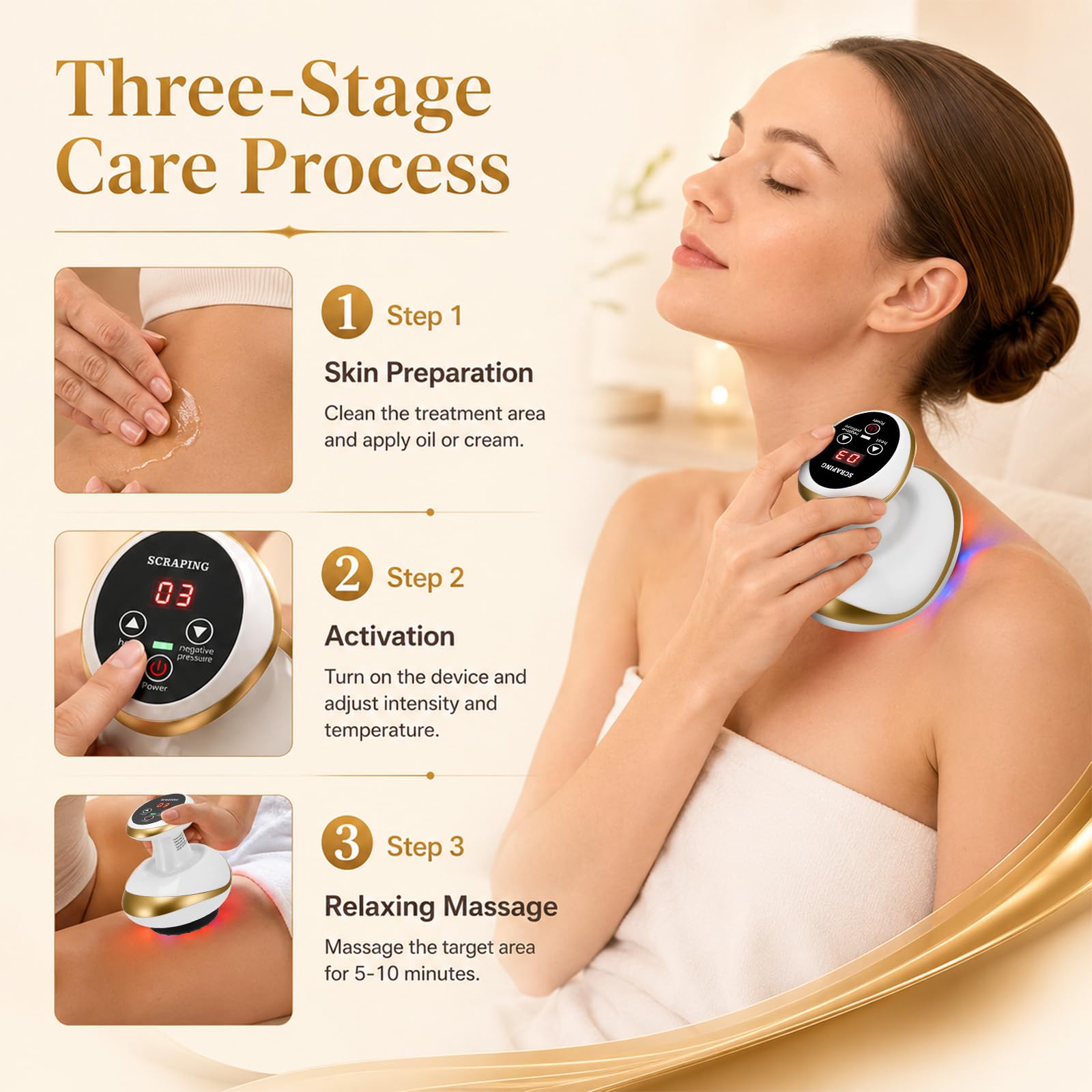 Massaggiatore Contro Cellulite 4 In 1,Con Coppettazione Sottovuoto&Gua Sha | 9 Potenza Di Aspirazione E 9 Calore,Massaggiatore Anticellulite Vacuum Favoriscono La Circolazione Sanguigna