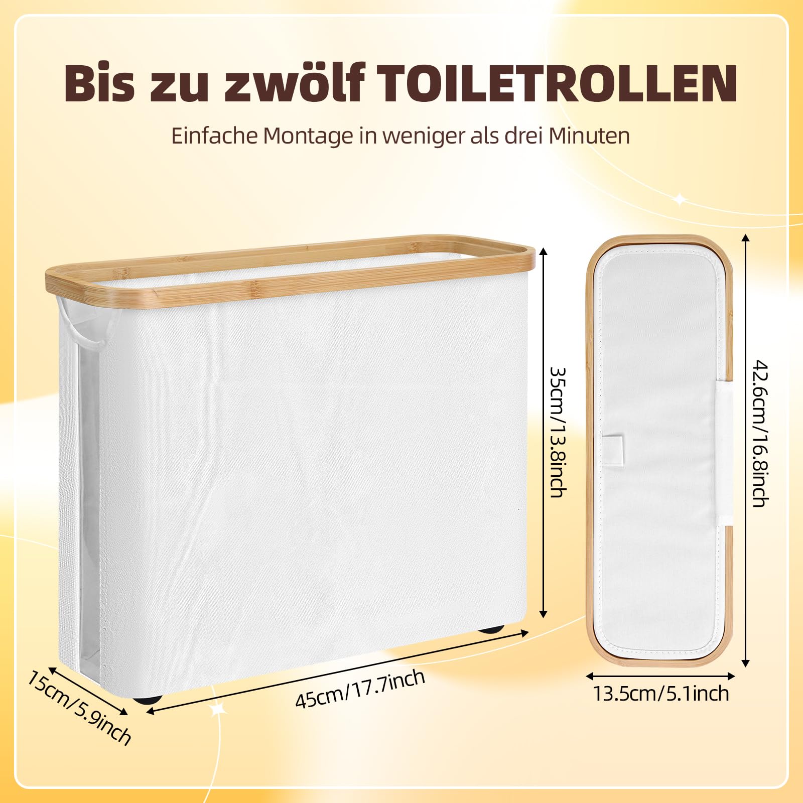 Toilettenpapier Aufbewahrung Korb mit Deckel und Griff,
