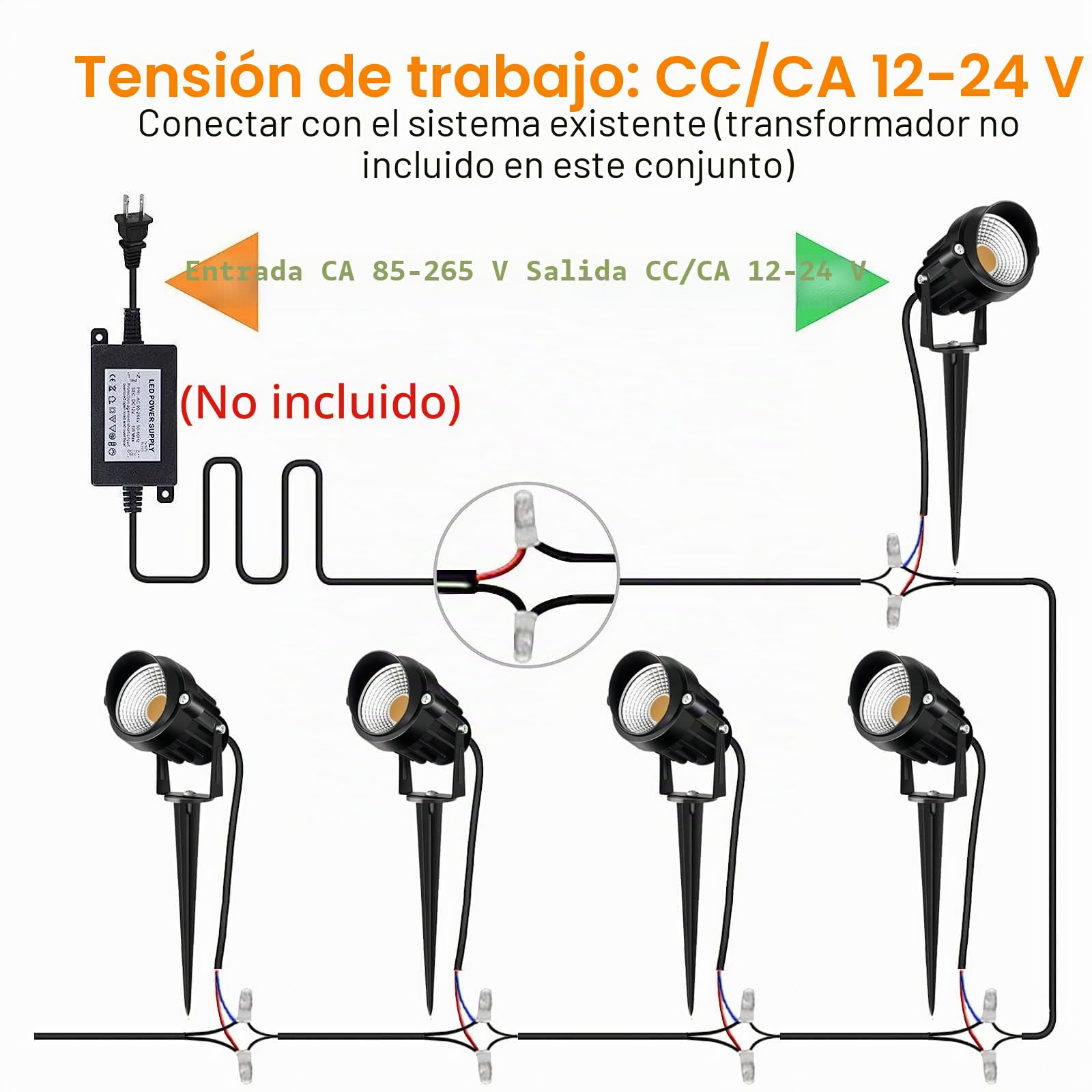 4PCS Foco Proyector Exterior Foco COB LED con Estaca Lámpara Luz Blanco Cálido IP66 12V 24V 10W Impermeable LED Bombilla Exteriores para Jardín Aire Libre Césped Patio Decoración