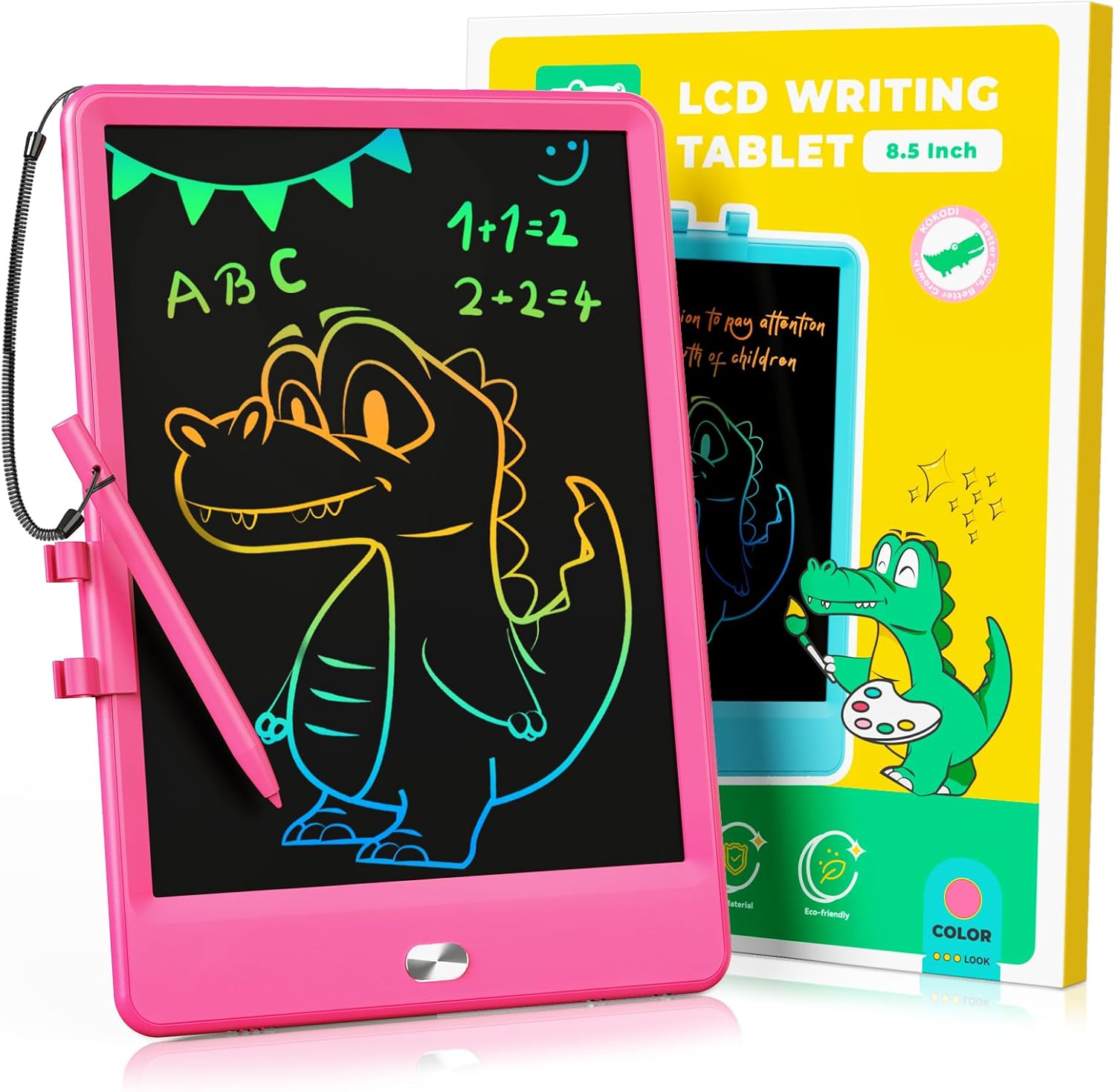 KOKODI LCD Writing Tablet, 8.5 Inch Toddler Doodle Board Drawing Tablet, Erasable Reusable Electronic Drawing Pads, Educational and Learning Toy for 3-6 Years Old Boy and Girls