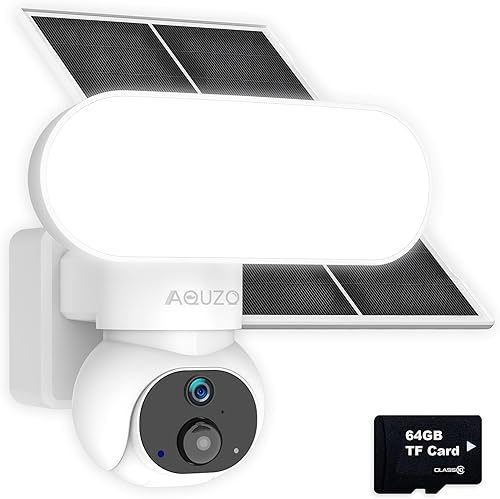 Cámara solar con reflector inalámbrico, sin suscripción, cámara de seguridad para exteriores 2K con visión nocturna a color, luces con sensor de