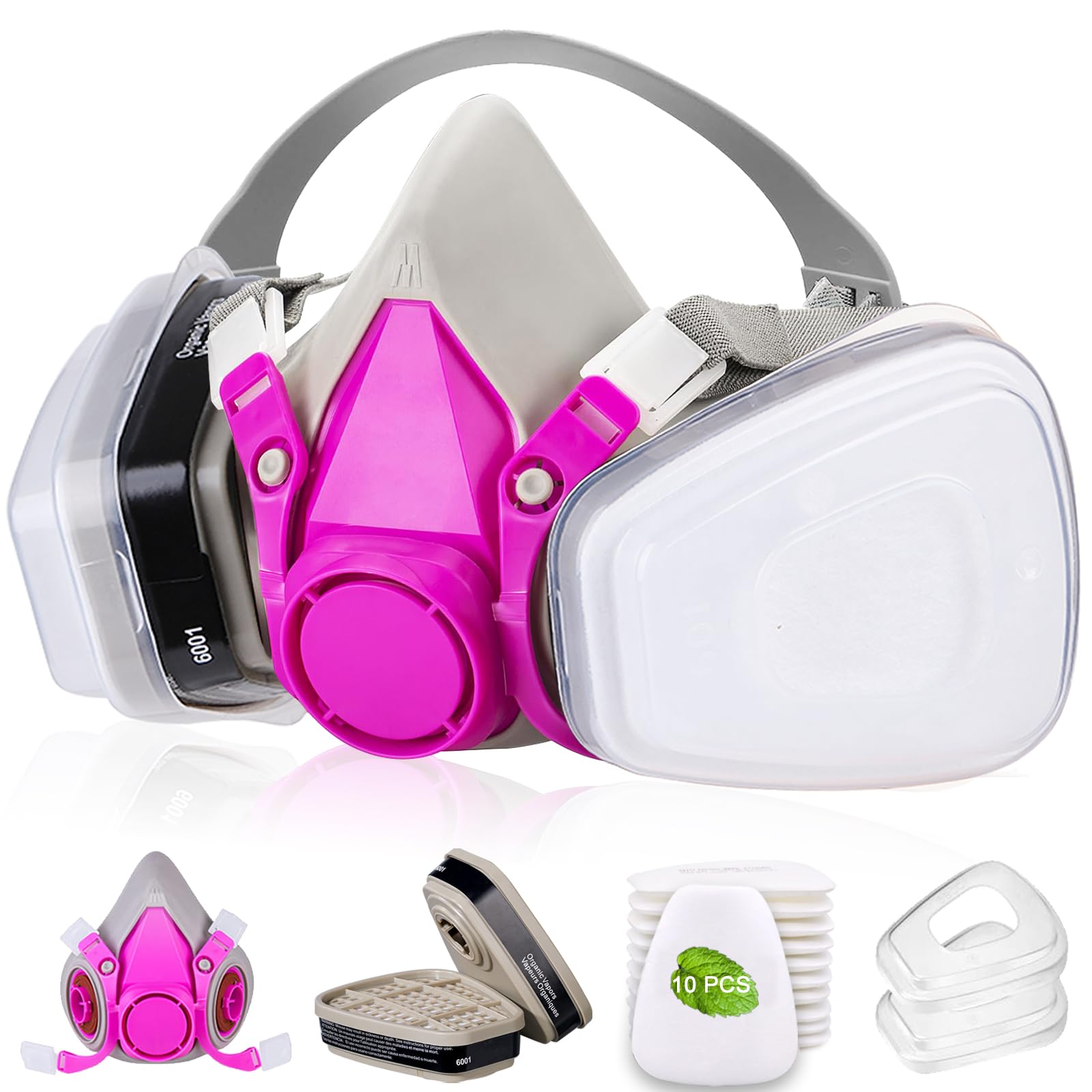 LJJYIJUN Respirator Mask with Filters - Spraying Mask, Face Mask for Resin, Paint, Chemical, Woodworking
