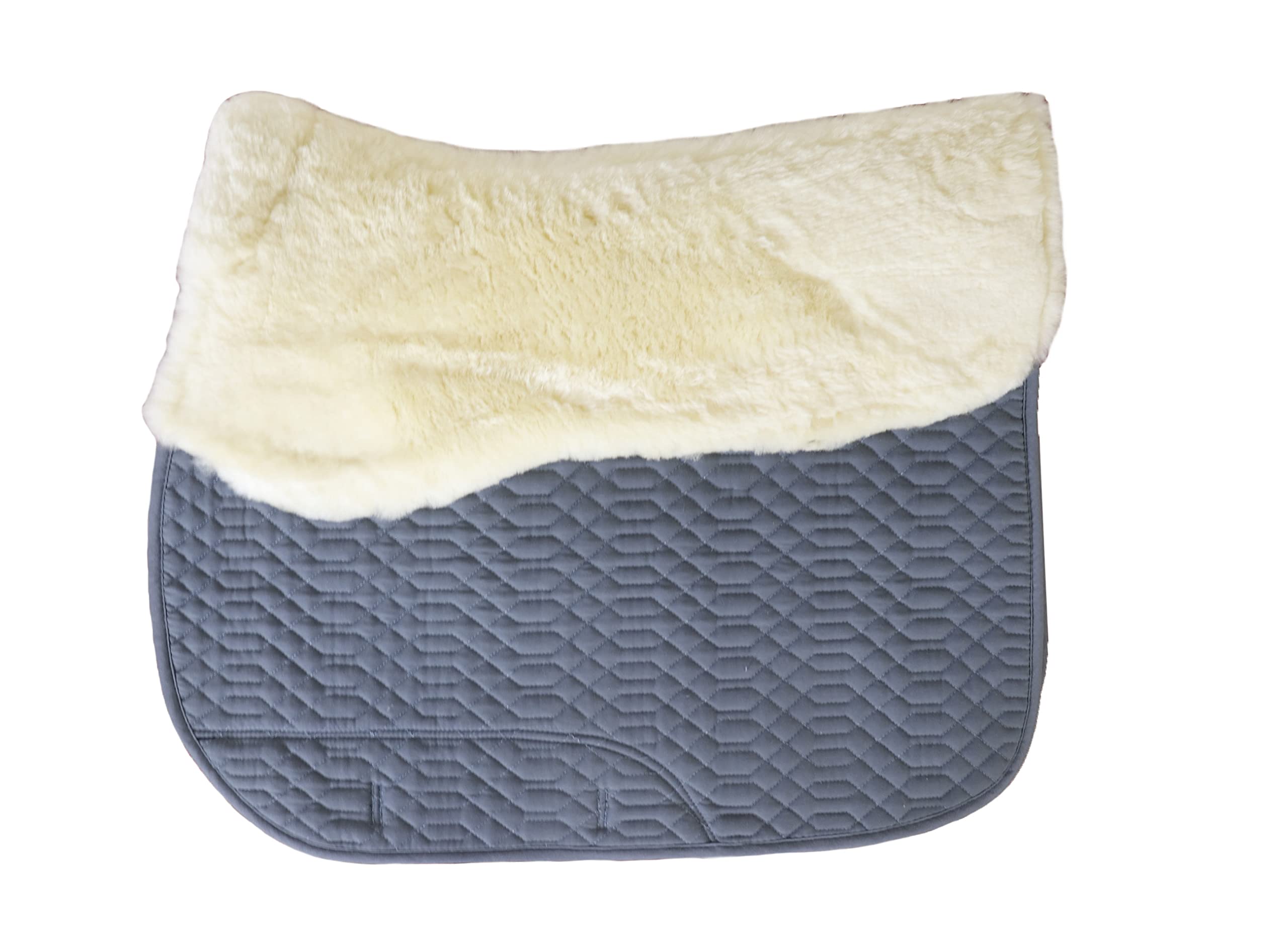 Engel Reitsport - Sudadero de silla de montar cuadrado de piel de oveja SCHABRA1, GR380045-0121, Gris/Natural, Jumping