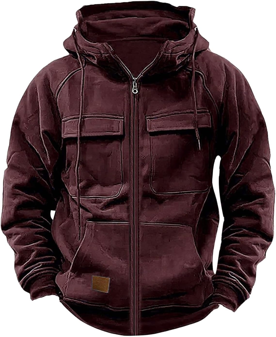 Tactical Jacket for Men Casual Hoodie Full Zip Long Sleeve Fashion Sweatshirts Drawstring Sports Hooded Jacket Coats