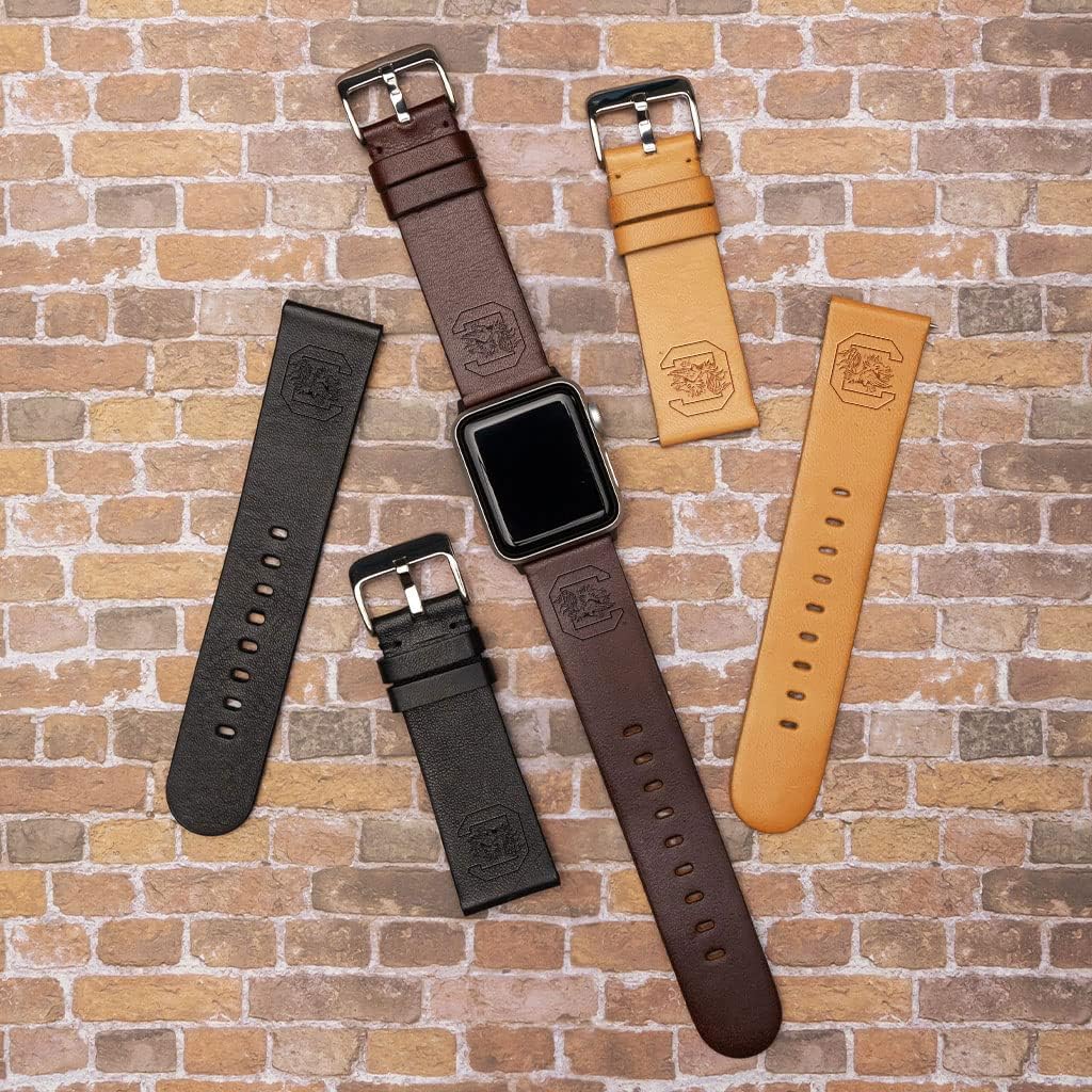 Affinity Bands South Carolina Gamecocks Premium Leather Watch Band Compatible with Apple Watch