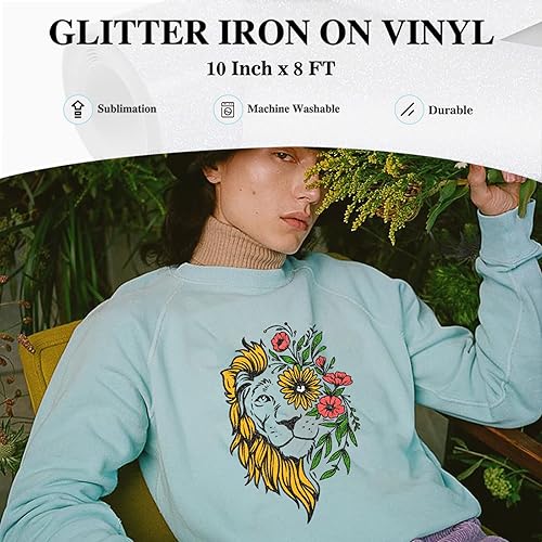 Miniatura 287 de Rollo de vinilo termotransferible, 12 in x 8 ft por rollo, para diseños en camisetas, fácil de cortar y despegar, para planchar y máquinas Cricut