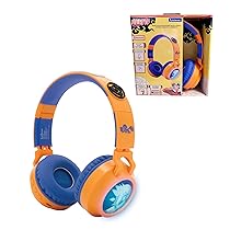 Lexibook, Naruto, casco luminoso pieghevole Bluetooth® e cablato con design 3D dell’universo di Naruto con limitazione del volume, Blu Arancione, HPBT015NA