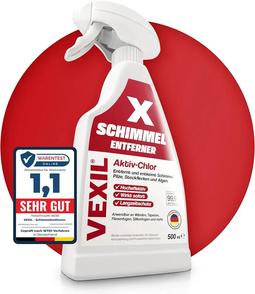 10 Fakten über Schimmel, die Sie kennen sollten 7 VEXIL Profi Schimmelentferner für Wand, Bad, Fliesen, Fugen & mehr – mit AKTIV-CHLOR und HAFTEFFEKT – Extra starkes Schimmelspray – auch als Fugenreiniger geeignet – 500 ml – Made in Germany