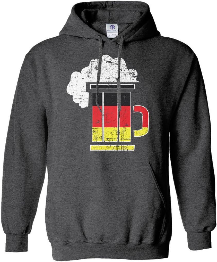 Threadrock Men's Germany Flag German Beer Mug Hoodie Sweatshirt