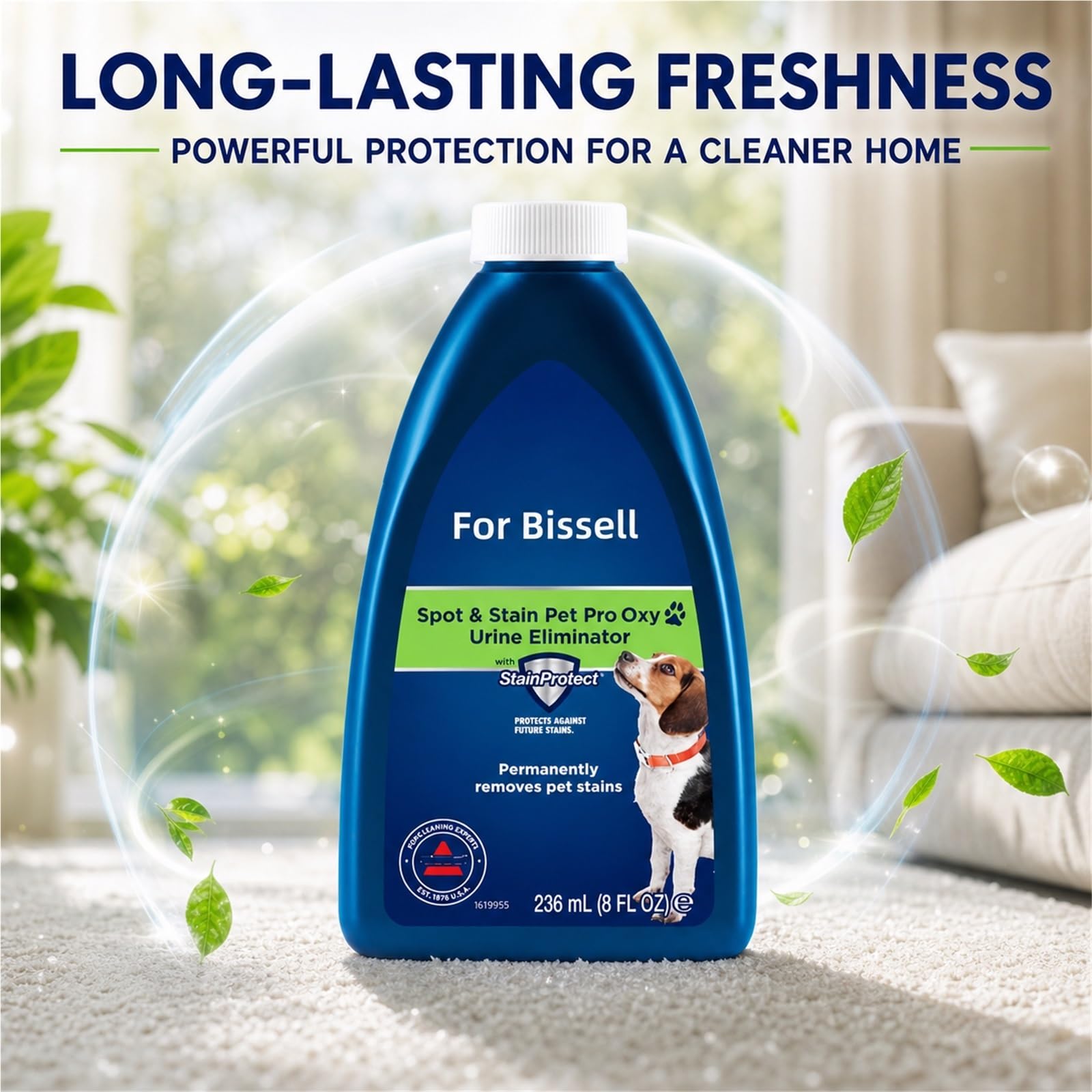Compatible con Bissell Solución Limpiadora for Alfombras, Limpieza Profunda, Eliminador Eficaz de Olores a Mascotas, 5 Frasco, 236ml