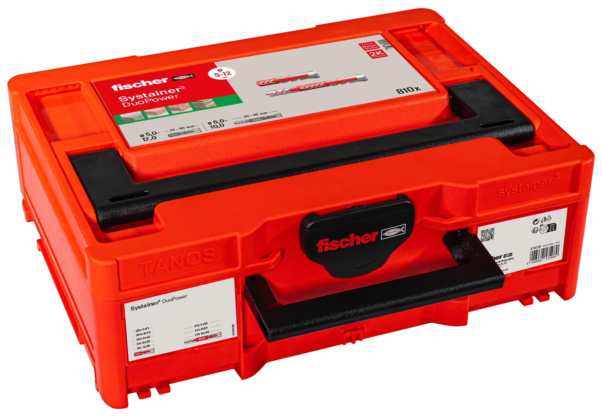 fischer DuoPower Systainer M137, 810-teiliges Befestigungsset, Intelligente Zwei-Komponenten-Dübel für Beton, Gipskarton, Voll- und Lochstein, All-in-One Dübelset für jede Befestigung