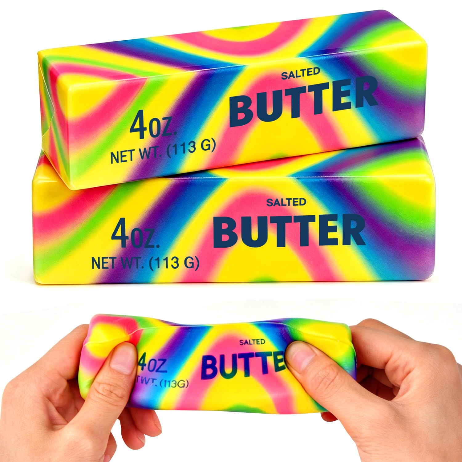 Butter Toy, 2PCS Rainbow Butter Fidget Toys