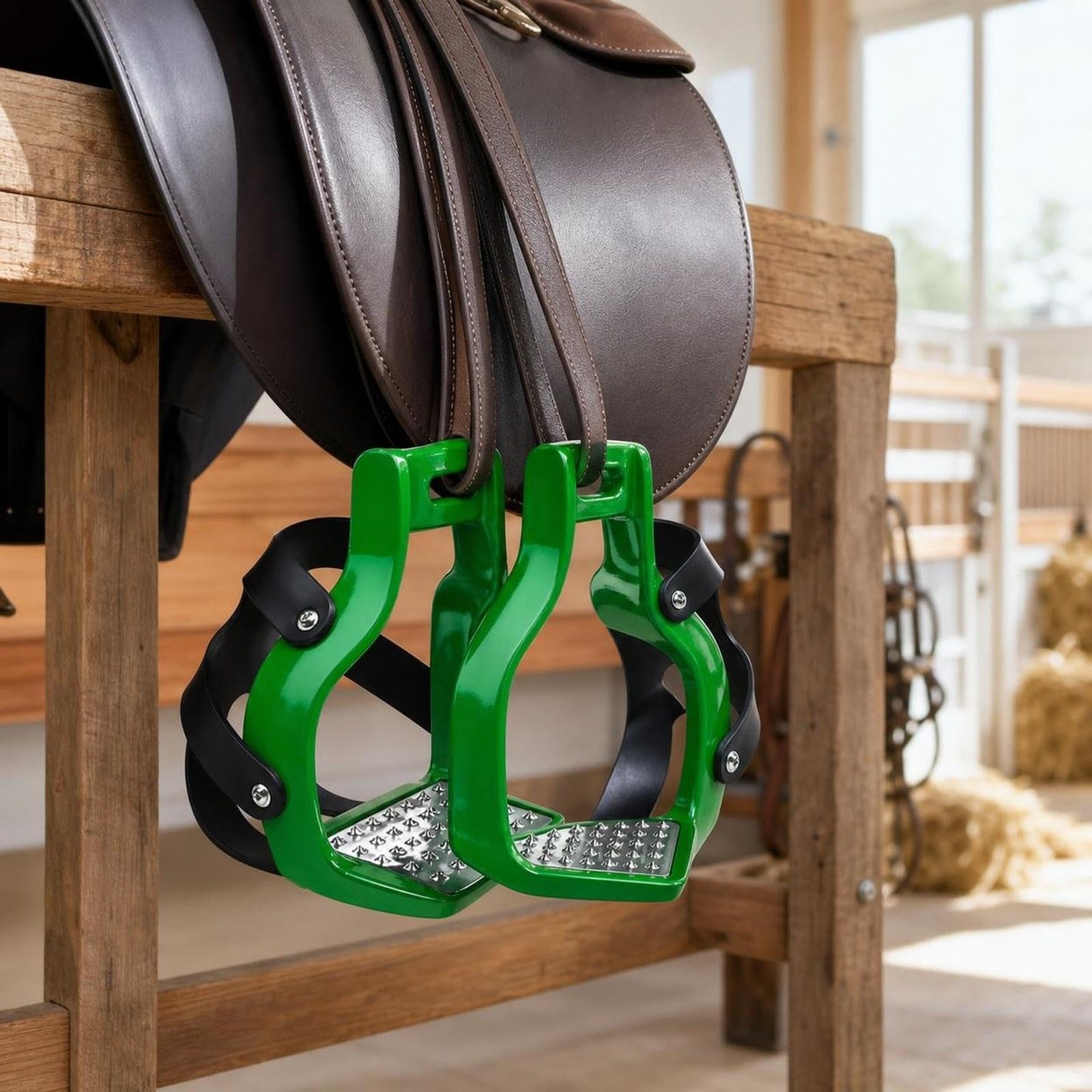 harayaa Estribos de Equitación, Jaula de Resistencia, Estribos de Equitación, Silla de Montar de Aluminio para Caballos, para El