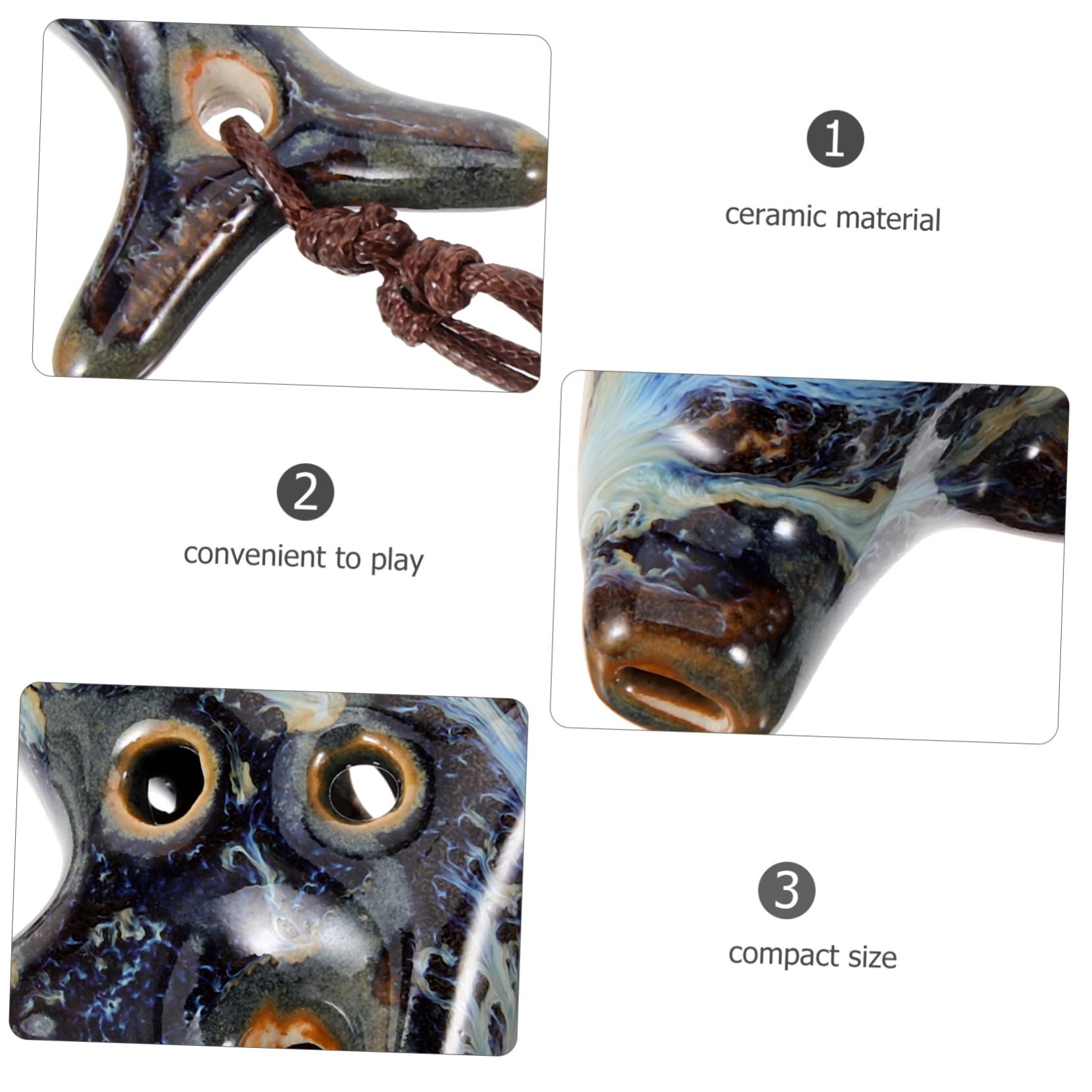 GOOHOCHY Ceramic Ocarina Music Instrument for Beginners Portable Small Ocarina for Safe and Smooth Surface Festivals and Special Occasions