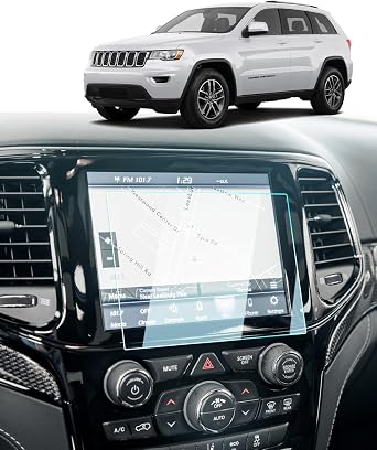 BIXUAN Tempered Glass Screen Protector for 2019-2024 Jeep Grand Cherokee L/2022-2024 Compass Accessories Navigation 8.4 Inch Touch Screen Protection Against Scratches and Fingerprints