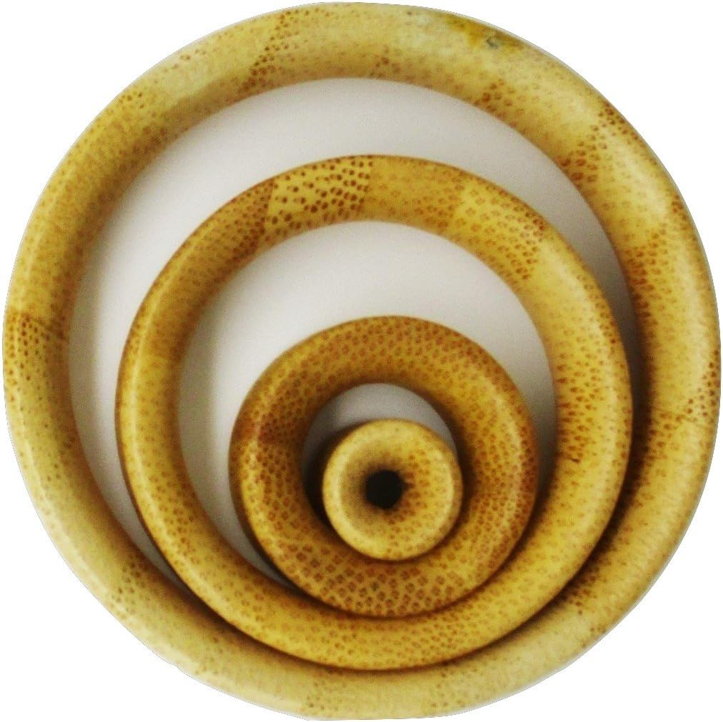 Organic Carved Wood Bamboo Ear Plug -Double Flared Saddle - Flesh Tunnel - Pair - 15 Sizes (00 Gauge (10mm))