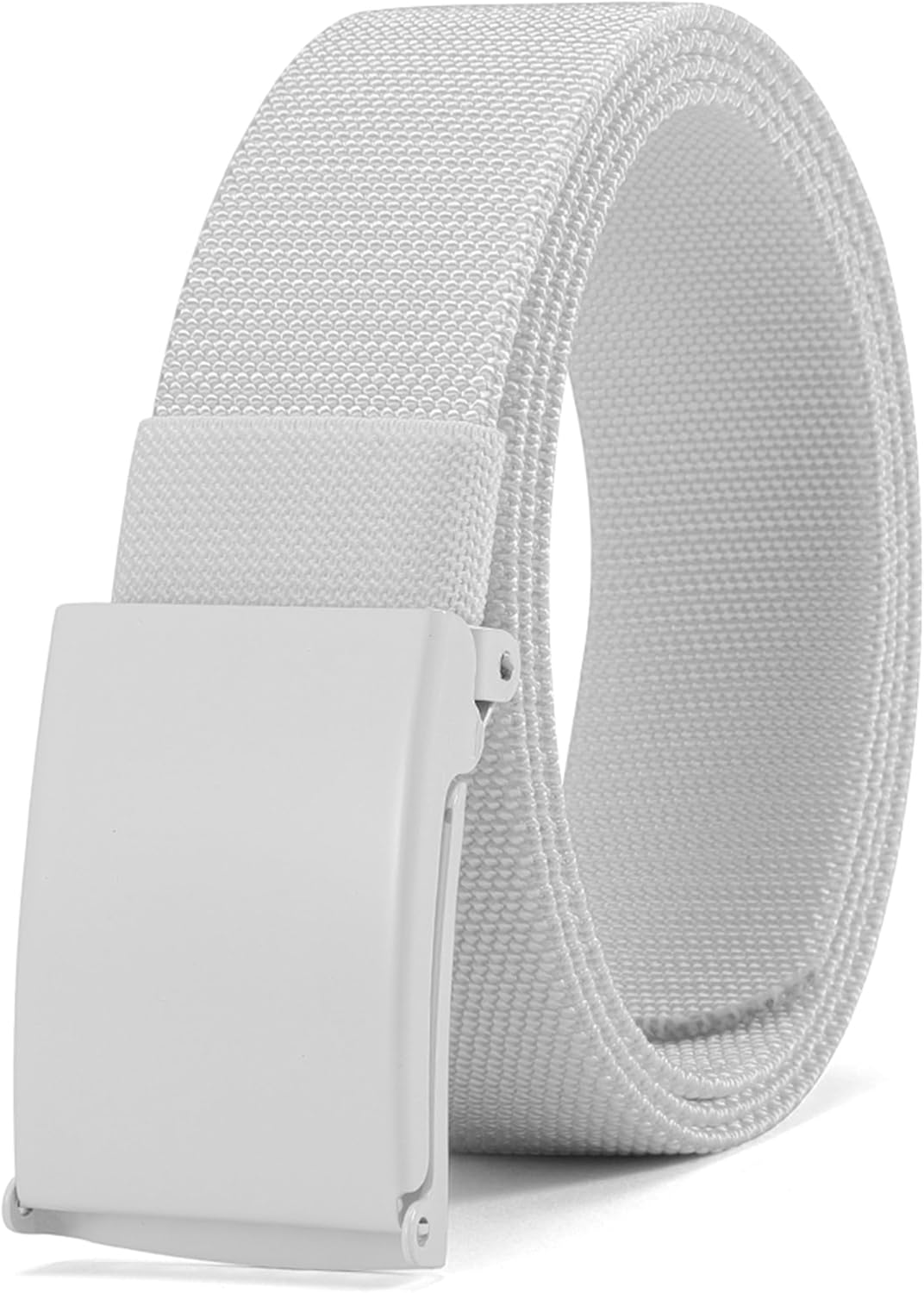 DOOPAI Men's Canvas Stretch Web Belt with Military Buckle, Elastic Fit, Adjustable Cut-to-Fit & Bottle Opener