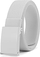 DOOPAI Men's Canvas Stretch Web Belt with Military Buckle, Elastic Fit, Adjustable Cut-to-Fit & Bottle Opener