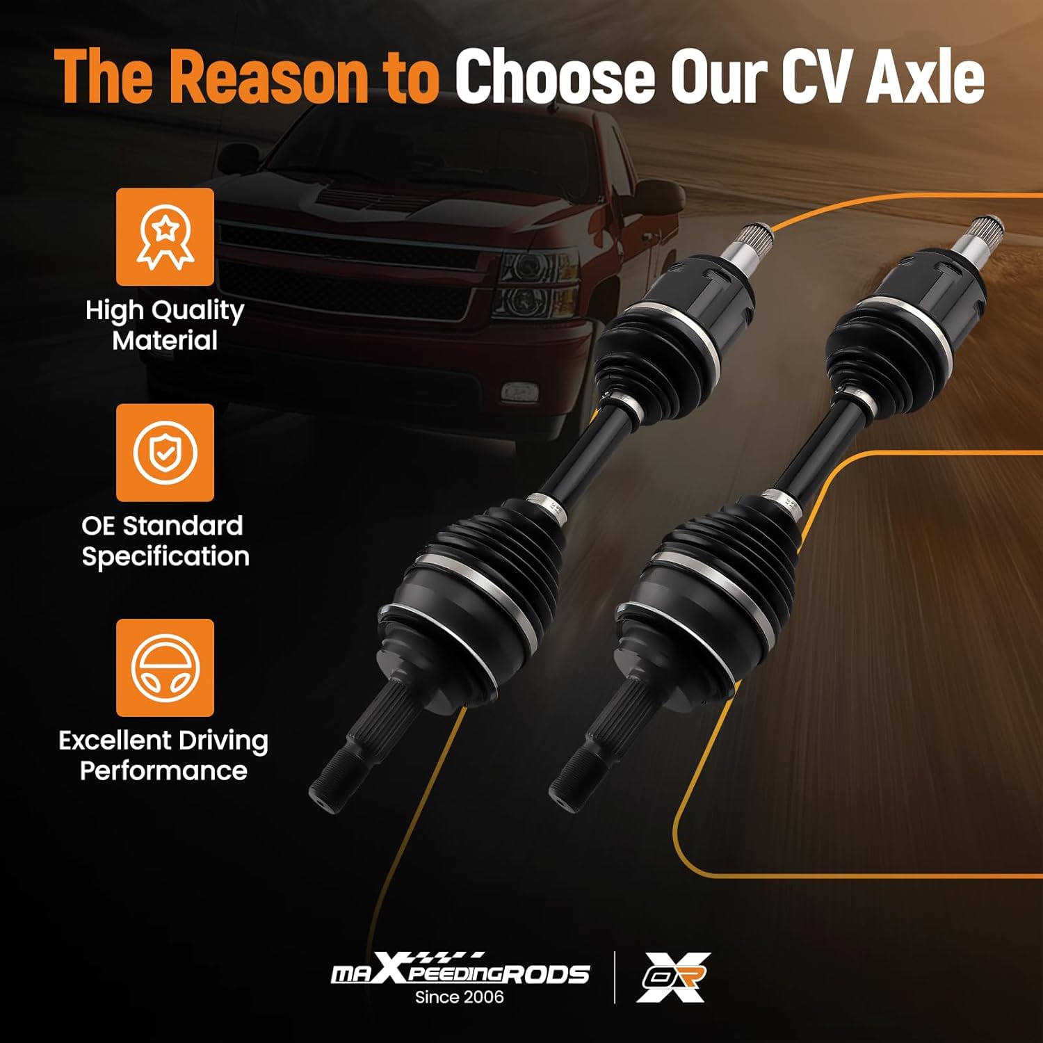 maXpeedingrods Pair (2) Front CV Axle Shaft Assembly for Lexus GX460 2010-2020, GX470 2003-2009, Toyota 4Runner 2003-2020, FJ Cruiser 2007-2014, Replace# 4343004070, 4343060081