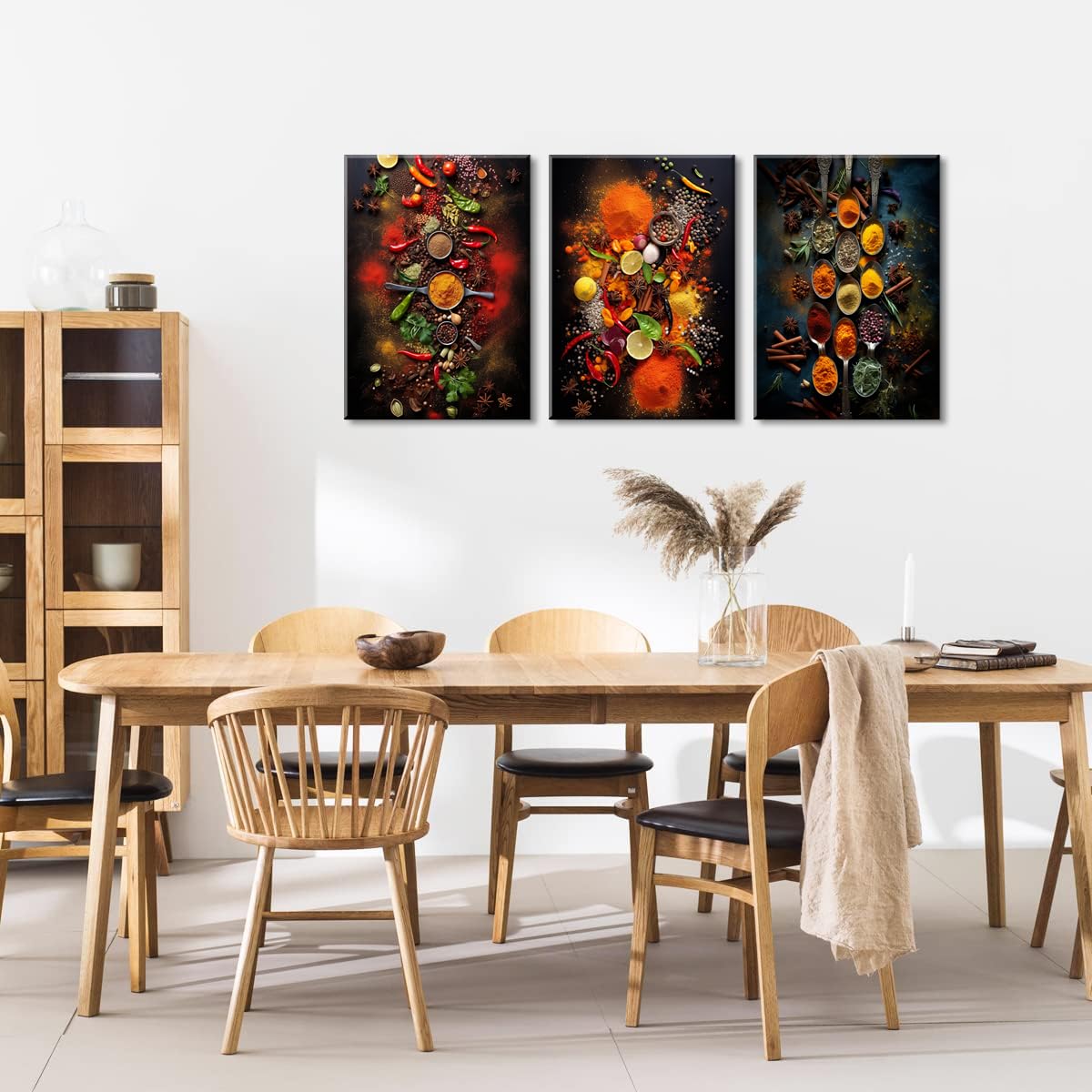 Piy Painting 3 er set Wandkunst Leinwand Malerei Buntes Gewürz Wandbilder Modern Bilder Poster Kunstdrucke Wasserfesten Leinwandbilder Mit Rahmen Schlafzimmer Wohnzimmer 57x40 cm