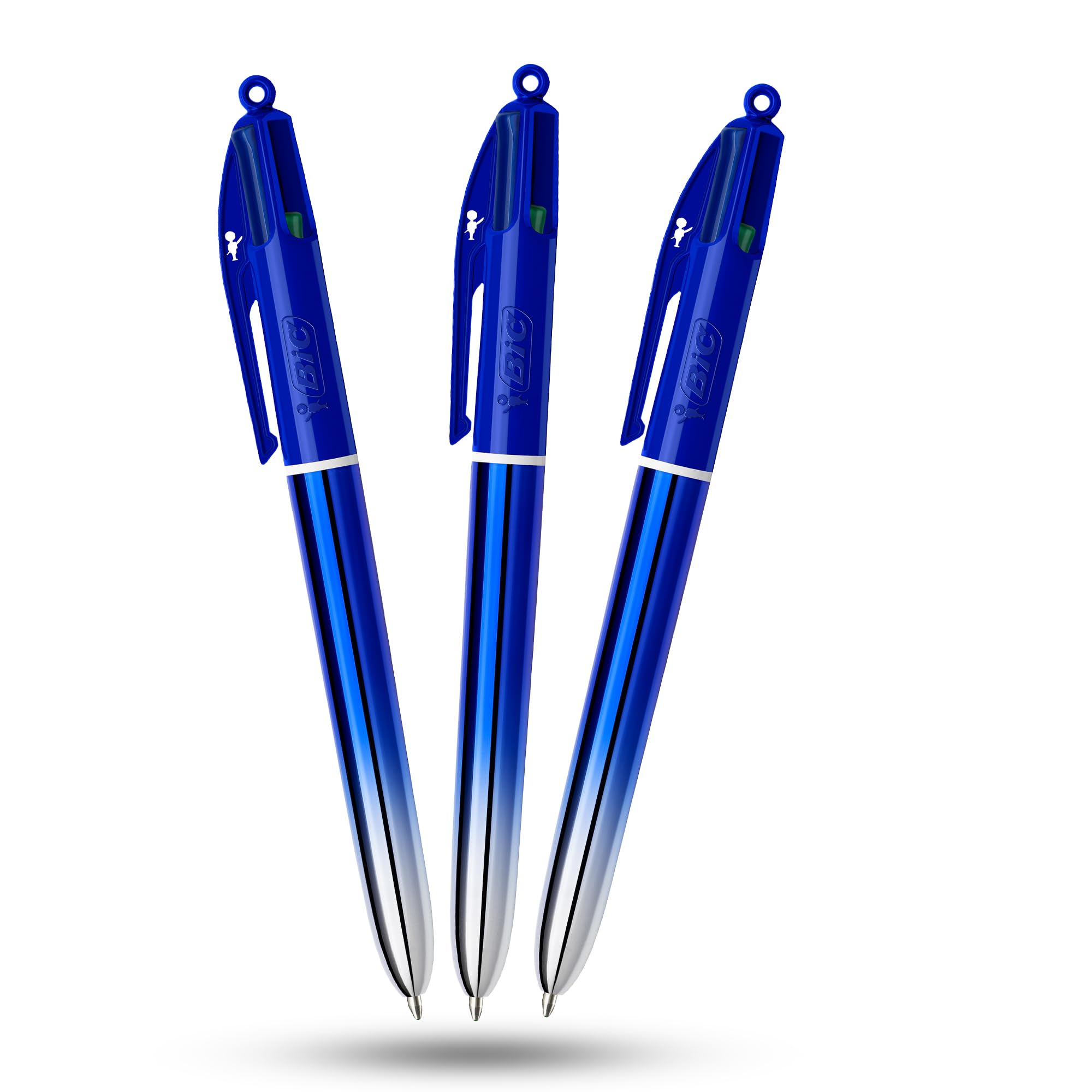 BIC 4-Colour Smooth Gradient Pens Multi Pen Retractable Design Multicolour Pen With Four Assorted Vibrant Inks Multi Coloured Pens All in One for