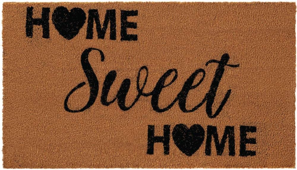 GORILLA GRIP Natural Coco Coir Door Mat, 30x18, Thick Durable Doormat for Indoor Outdoor Entrance, Traps Dirt and Moisture from Muddy Shoes, Easy Clean, Spring Front Porch Entry Mats, Home Sweet Home 30" x 18" Home Sweet Home
