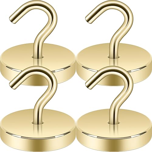 Miniatura 7 de Neosmuk Ganchos magnéticos resistentes, imanes fuertes con gancho para refrigerador, ganchos industriales súper resistentes de neodimio para colgar,