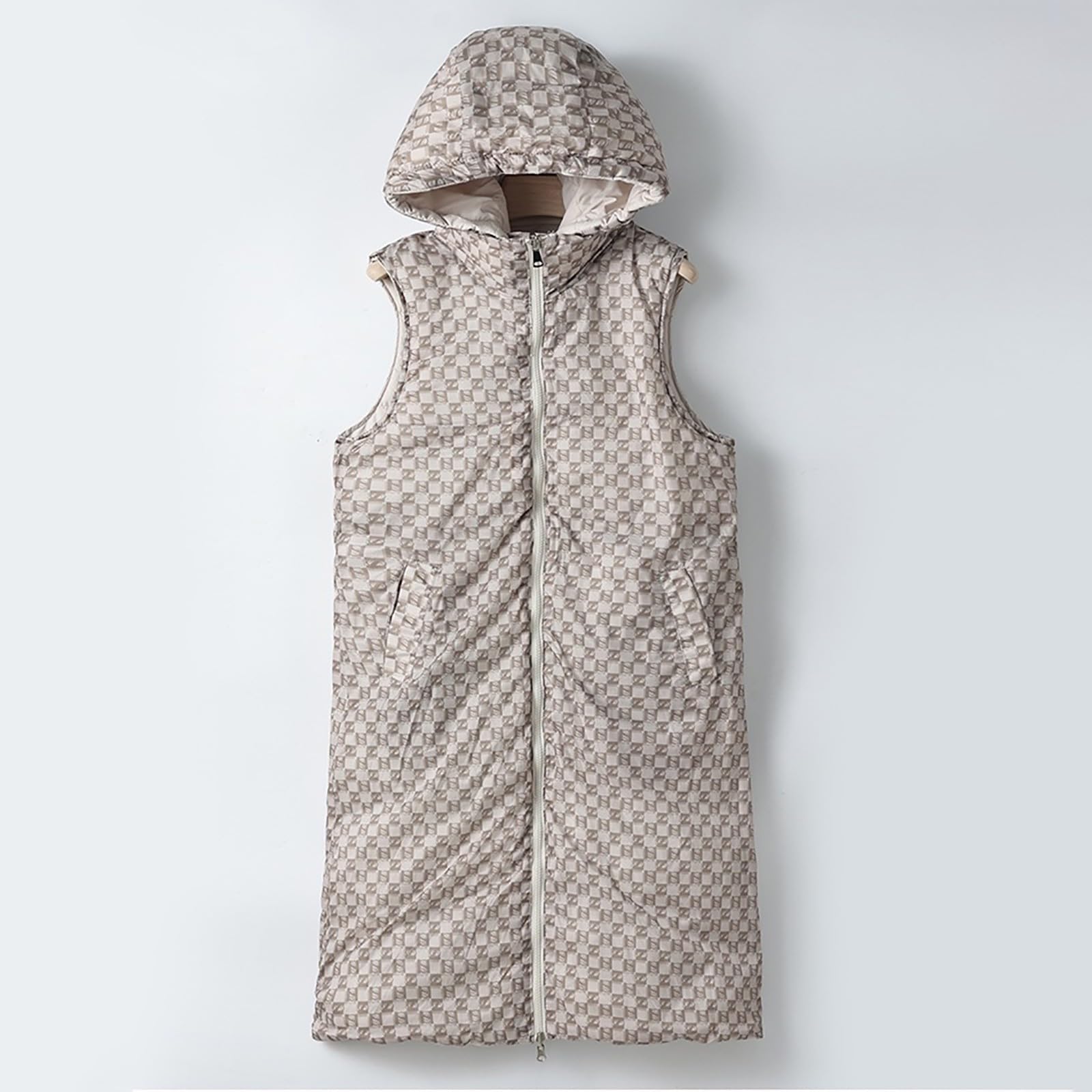 Genérico Plumas Corto Mujer,Abrigo De PlumóN Reversible Sin Mangas Largo Para Mujer Chaqueta Acolchada CáLida De Talla Grande Para Invierno