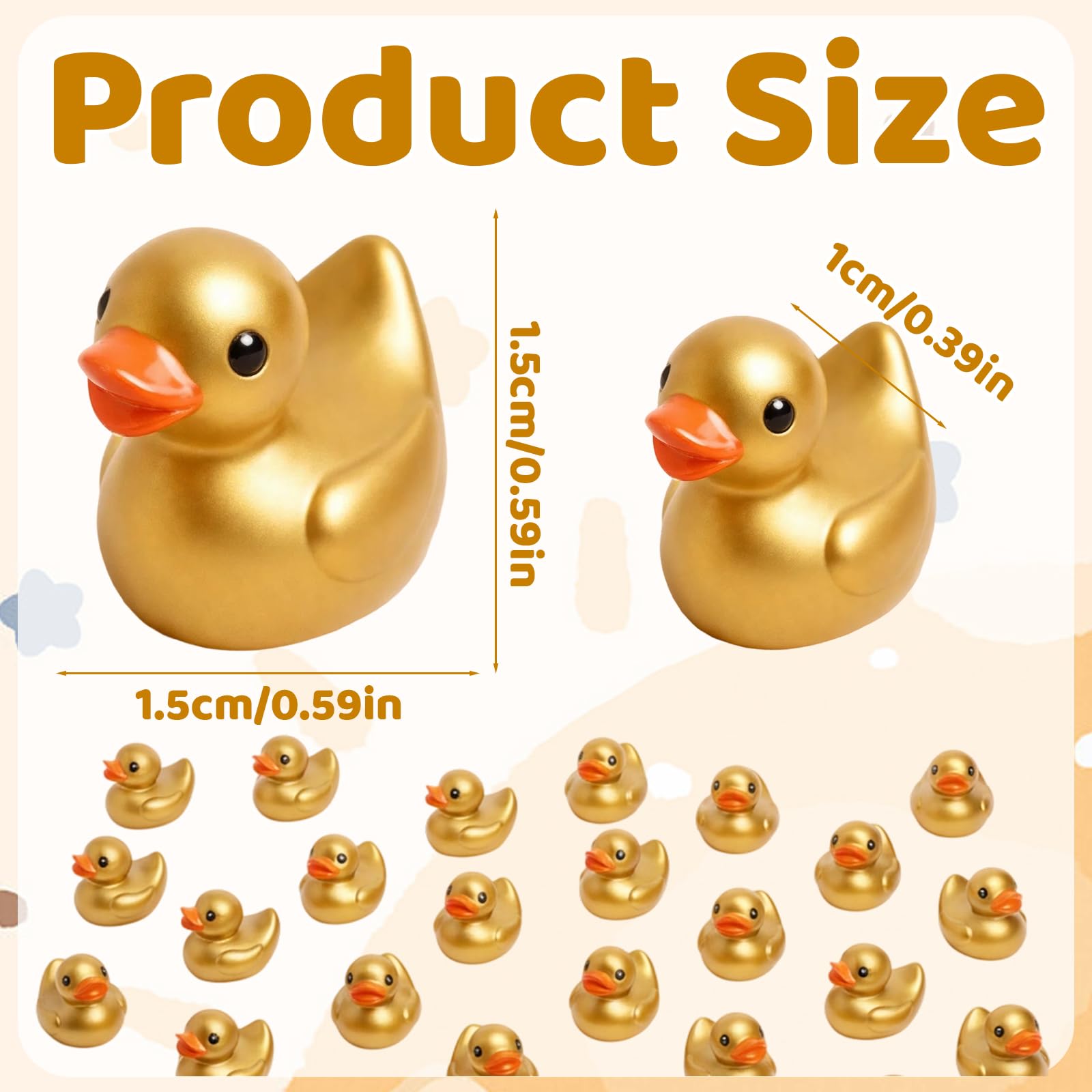 40Pcs mini resin ducks, small ducks, resin tiny gold duck figures collectible little animal statue for micro garden landscape cake small decor & DIY craft party - Image 2