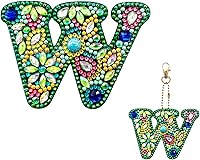 Vista 26 de YOYA Llaveros de pintura de diamantes de doble cara 5D letras 5D Kit de llaveros de pintura de diamantes de taladro completo para bricolaje, letras