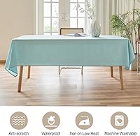 Vista 2 de AUSSPVOCT 2 manteles de lino texturizado para mesa rectangular, 52 x 70 pulgadas, mantel rectangular impermeable, lavable, tela para mesa