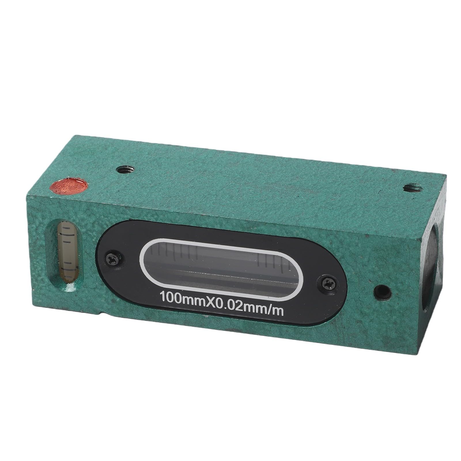 Nivel de burbuja de precisión de 100 mm con resolución de 0,02 mm de acero para maquinaria industrial, base de ranura en V y caja de madera para ingenieros y talleres