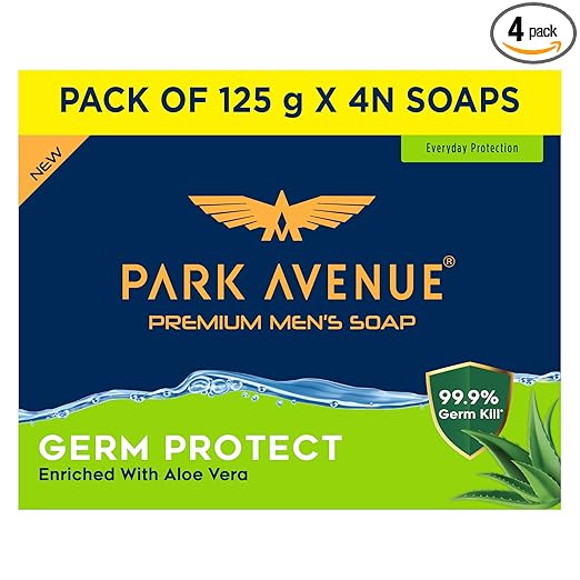 Park Avenue Germ Protect Soap 125g (Pack of 4) | With Goodness of Aloe Vera, Gentle on skin | Refreshing, Cooling, Hydrating at Rs. 153