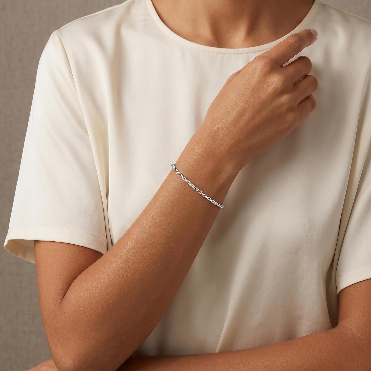 925 Sterling Silver Square Box Chain Bracelet for Women, Hypoallergenic Jewelry Exquisite Gifts for Wife Daughter 6.5-7-7.5-8 Inches