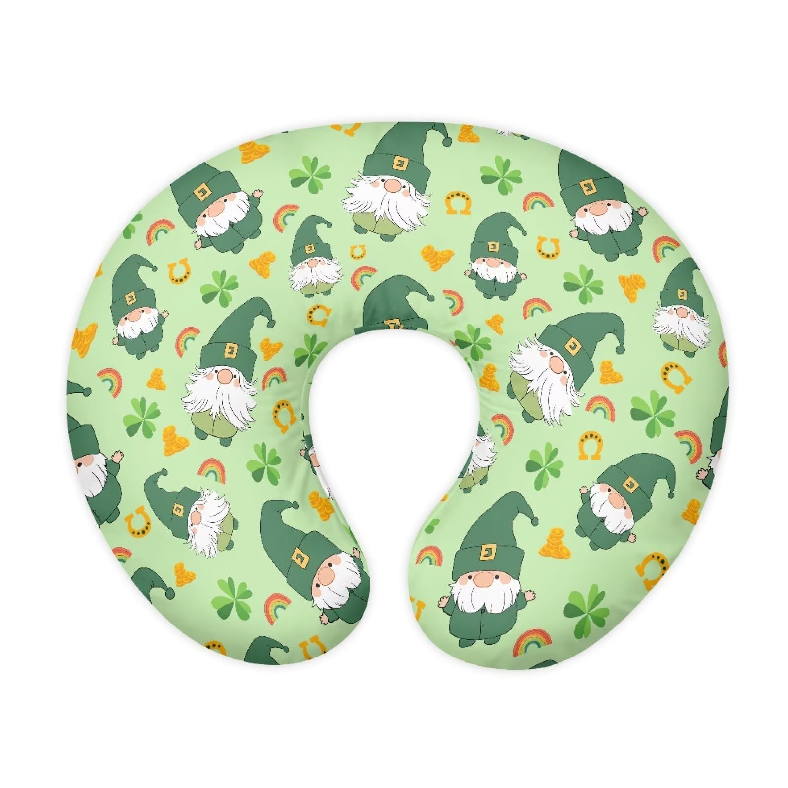 Drnuikhe Green Irish Lucky Clover Baby Nursing Pillow Covers for Women St. Patrick's Day Breastfeeding Pillowcase Music Notes Pillowcase for Newborn Infant Bottle Breast Feeding Pillow