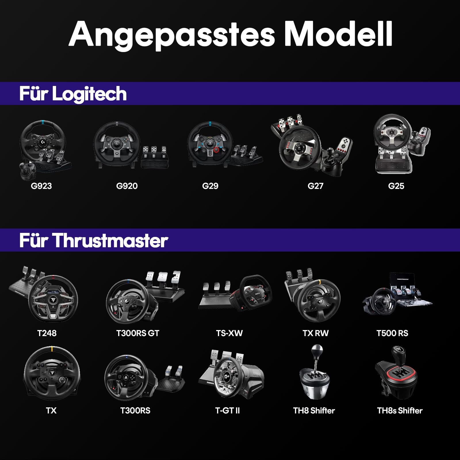 DIWANGUS Lenkradständer Keine Installation Racing Lenkrad Halterung für Logitech G923 G920 G29 G27 G25 Thrustmaster T248X T248 T300Rs TX T150 PS4 PS5 Xbox 360 Xbox One PC