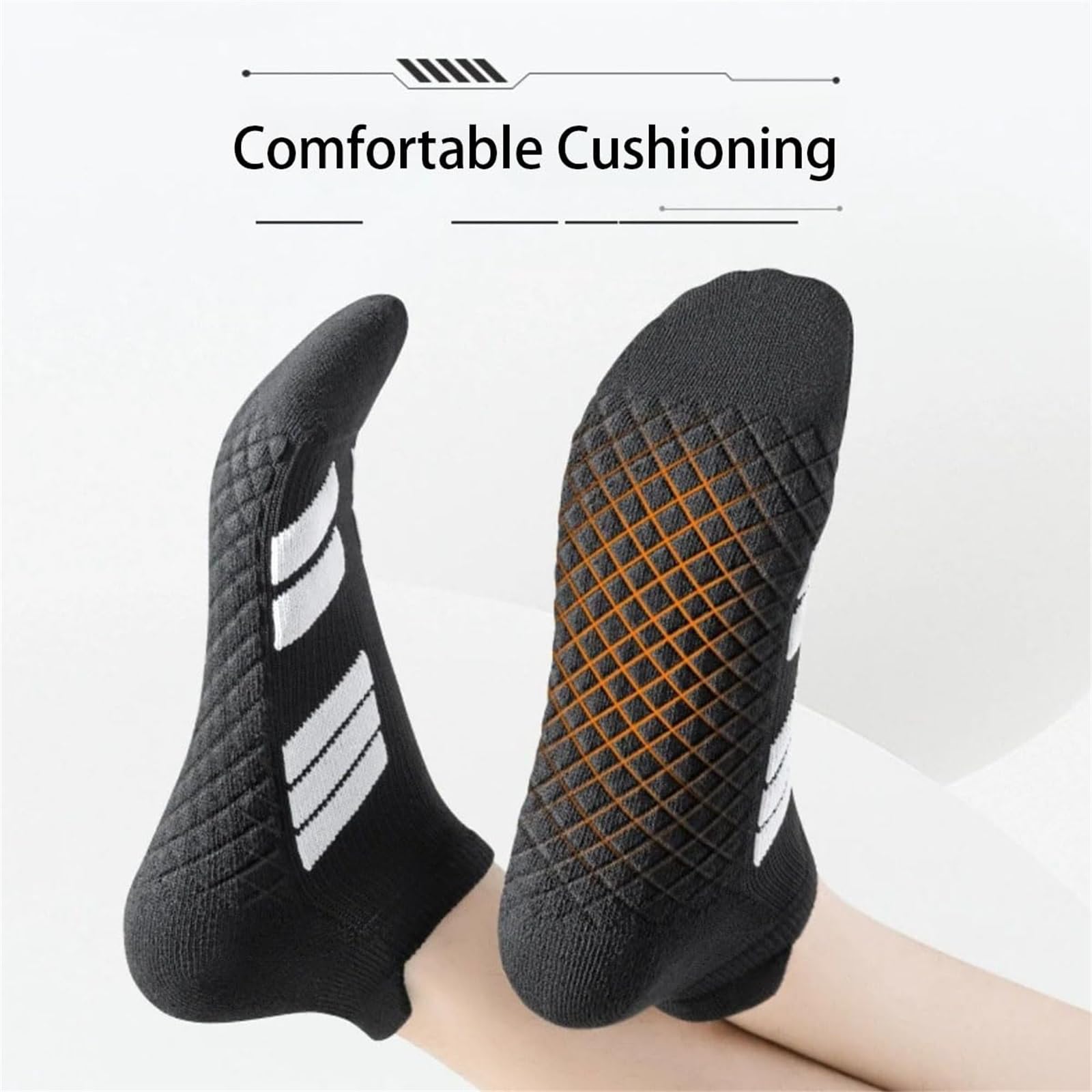 Upliftjoys - Calcetines deportivos unisex de corte bajo, transpirables, absorben el sudor, antideslizantes, gruesos, para correr y entrenar