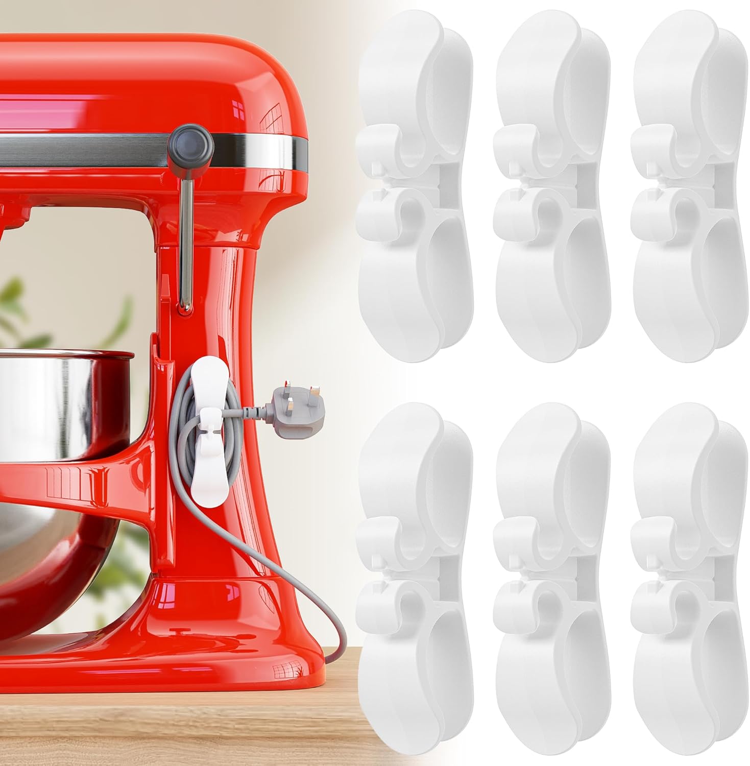 6-Pack Kitchen Appliance Cord Organizers – Stick-On Wraps for Air Fryer, Blender & More 6-Pack Kitchen Appliance Cord Organizers – Stick-On Wraps for Air Fryer, Blender & More