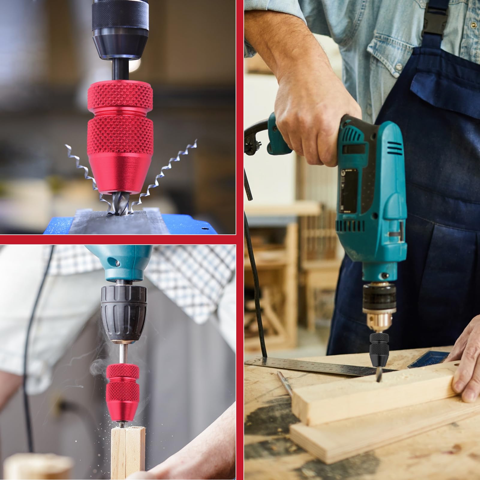 SPEEDWOX 2pcs Adjustable Drill Stop Applicable Aluminum Alloy Drill Bit Stop Collar Set Size Range 5/64 inch-3/16 inch 15/64 inch-7/16 inch for Furniture Tile Wood Metal Plastic - Image 4