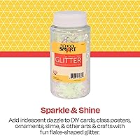 Vista 3 de School Smart Craft Glitter, frasco de 7 onzas, nieve