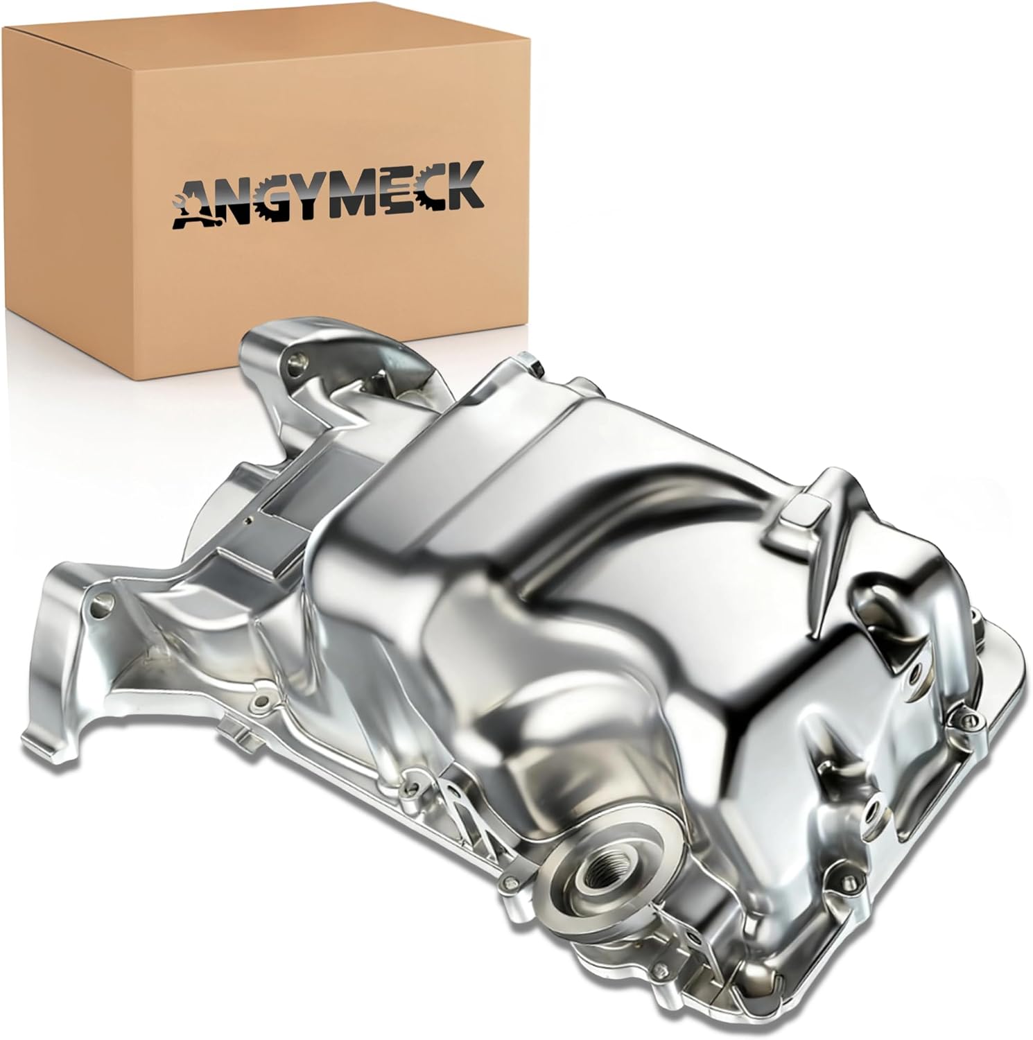 Aluminum Engine Oil Pan Sump with Drain Plug Compatible with Honda Civic 2011 2010 2009 2008 2007 2006 1.8L Replace #264-382, 11200-RNA-A00