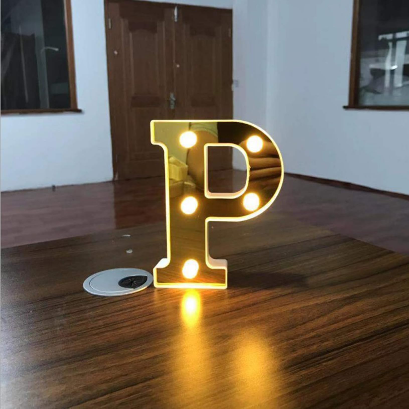 LED Letter P Lights 16cm Marquee Decoration Light Up 0-9 Numbers Night Light Letters Lights Sign for Party Wedding Anniversary Decor Battery Operatgn — image 1