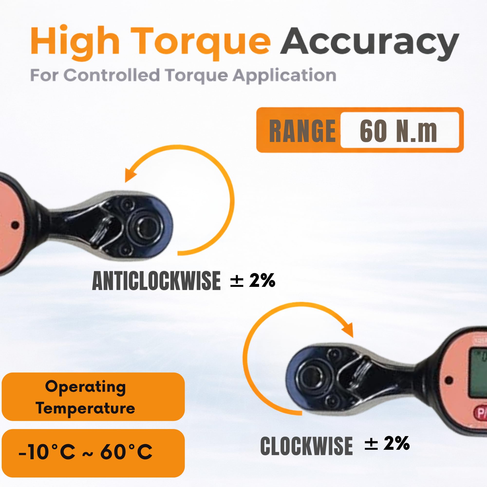KUSAM-MECO KM-NGM-30 Mini Digital Torque Wrench (0.9-30 N.m) | ±2% Precision | LED & Buzzer Alert | 1/4" Drive | Digital Torque Tool for Automotive, Bike & Machinery Maintenance 1